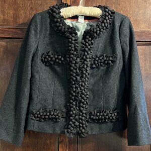 J CREW FACTORY VERSION OF THE ASTRID SILK BERRY TRIM JACKET SIZE 6*